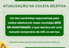 Serviço de Coleta Seletiva Reduzido em 40% Temporariamente em Piracaia