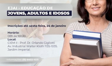 Retome Seus Estudos: Matrículas Abertas na EJAI até 24 de Janeiro em Atibaia