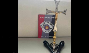 HOMEM É PRESO PELA POLÍCIA MILITAR APÓS FURTO EM IGREJA DE VARGEM