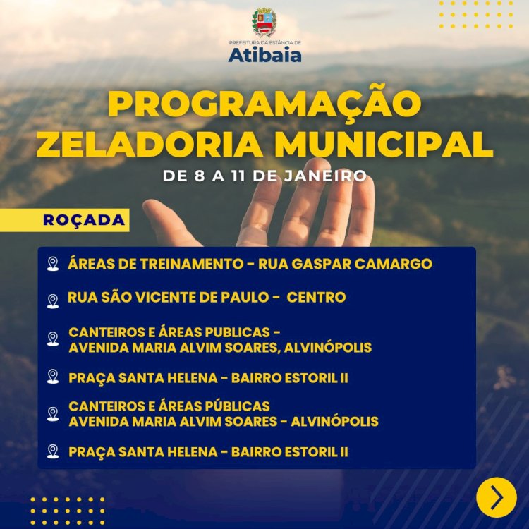 Zeladoria Municipal de Atibaia Divulga Programação de Limpeza e Manutenção